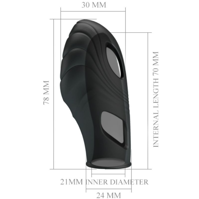Vibromasseur doigt en silicone Pretty Love Lich noir, précis et discretDoigts chinois