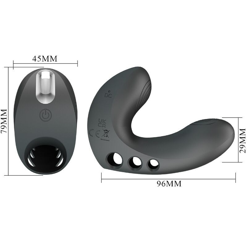 Mini vibrador de dedo Camélia Pretty Love negro recargable USBDedos chinos