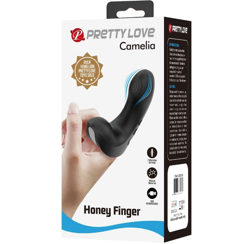 Mini vibromasseur doigt Camélia Pretty Love noir rechargeable USBDoigts chinois