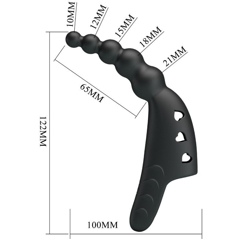 Vibrador de dedo recargable Pretty Love Jordin, 10 vibraciones negroDedos chinos