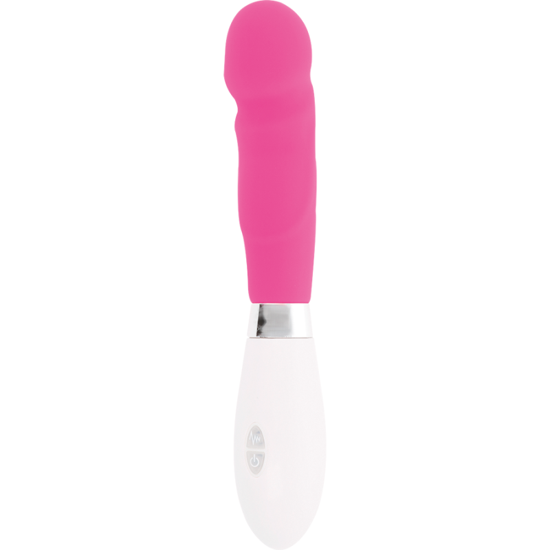 Paul Glossy G-spot vibrator bright pink silicone, 10 modesG Spot vibrant