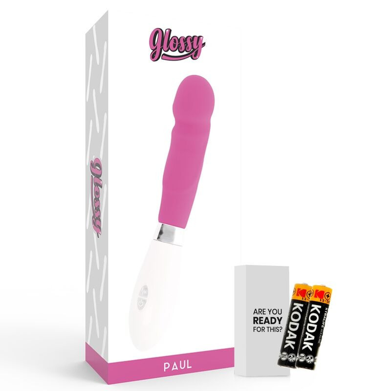 Vibrador punto G Paul Glossy rosa intenso de silicona, 10 modosPunto G vibrante