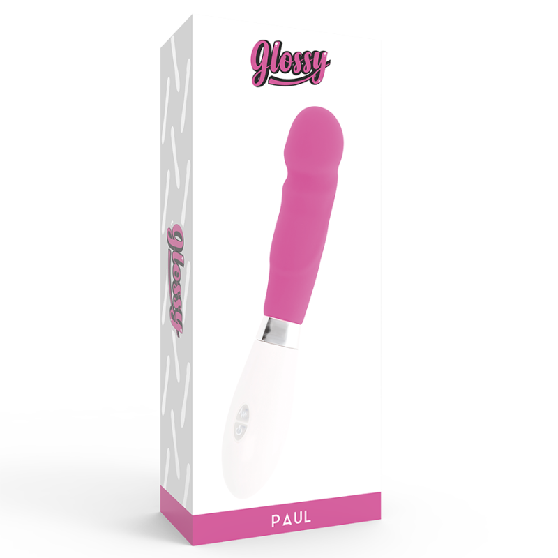 Paul Glossy G-spot vibrator bright pink silicone, 10 modesG Spot vibrant