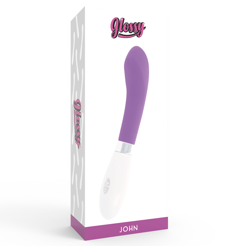 Vibromasseur courbé étanche en silicone John Curve violet 12 cmPoint G vibrant
