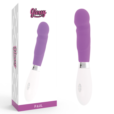 Vibrador clásico Paul curvo de silicona violeta impermeable 12 cmPunto G vibrante