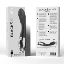 Vibromasseur rechargeable Kilian Black&Silver en silicone doux IPX6Point G vibrant
