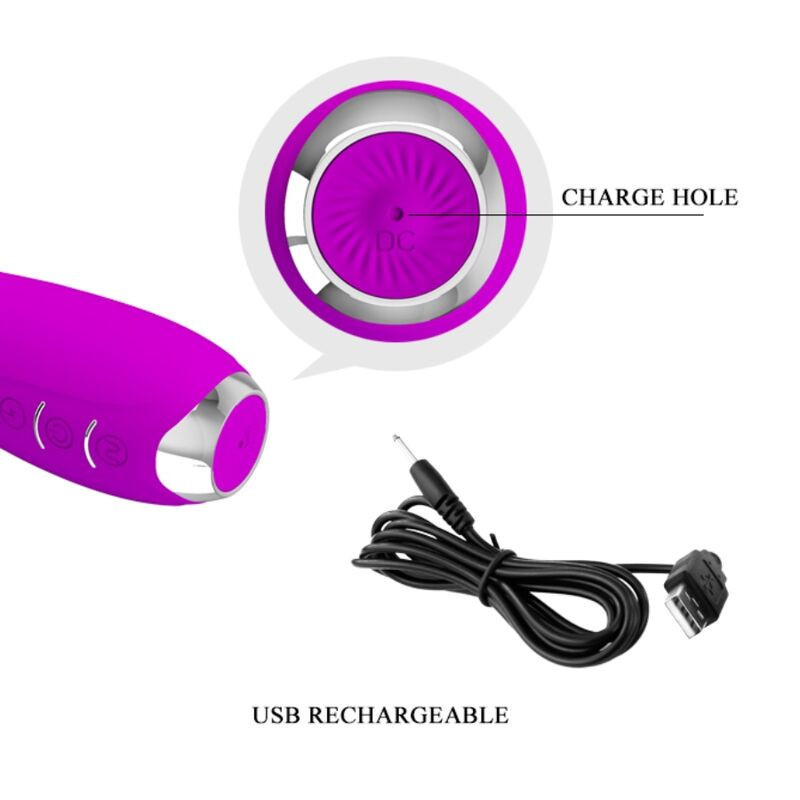 Vibrador eletroestimulador recarregável Pretty Love Hector roxoPonto G vibrante