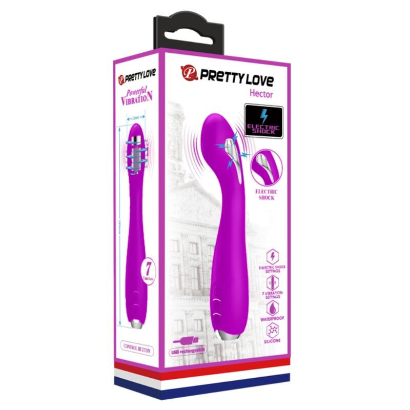 Vibromasseur électrostimulation rechargeable Pretty Love Hector violetPoint G vibrant