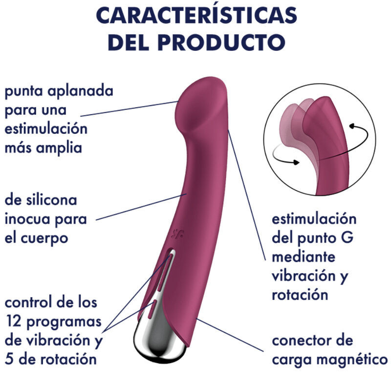 Vibromasseur point G rotatif Satisfyer Spinning G-Spot 1 rougePoint G vibrant