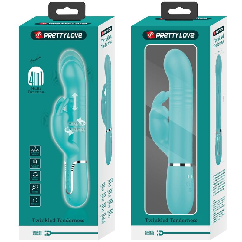 Vibrador Rabbit Pretty Love Coale Pearls roxo com pérolasPonto G vibrante
