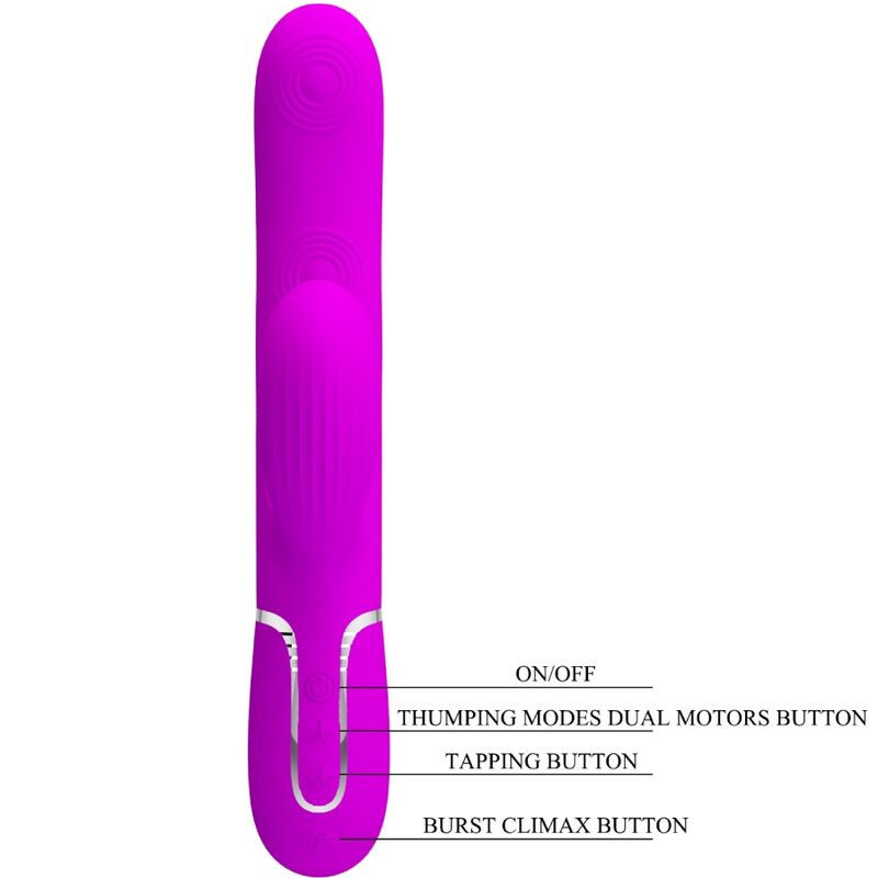Vibromasseur rabbit étanche Pretty Love Perlita violette rechargeablePoint G vibrant