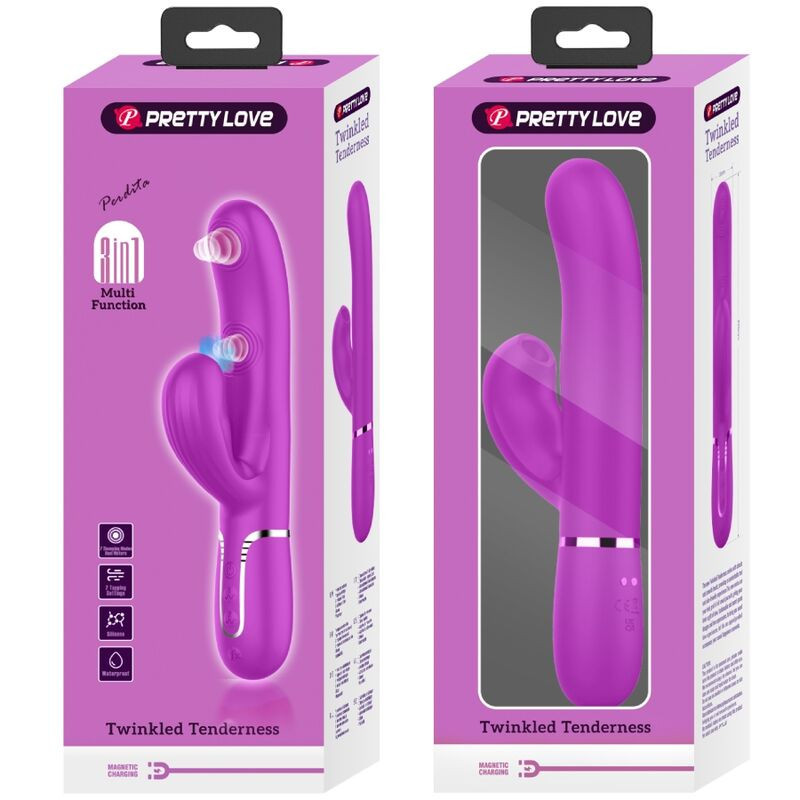 Pretty Love Perlita waterproof rabbit vibrator purple, rechargeableG Spot vibrant