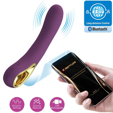 Vibratore ricaricabile Pretty Love Ethan lilla con appPunto G vibrante