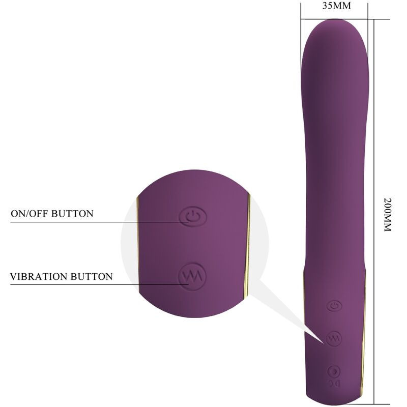 Vibromasseur rechargeable Pretty Love Ethan violet avec applicationPoint G vibrant