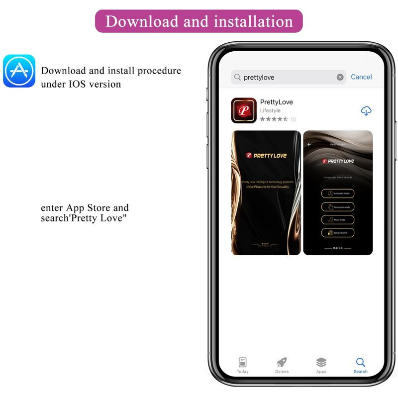 Pretty Love Ethan Akku-Vibrator lila mit App-SteuerungPunkt G lebendig