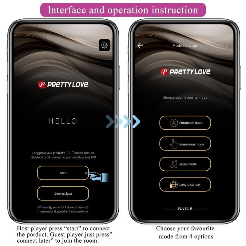 Pretty Love Ethan Akku-Vibrator lila mit App-SteuerungPunkt G lebendig