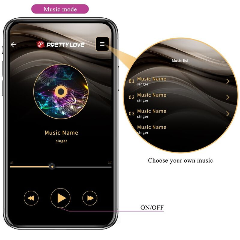 Pretty Love Ethan Akku-Vibrator lila mit App-SteuerungPunkt G lebendig
