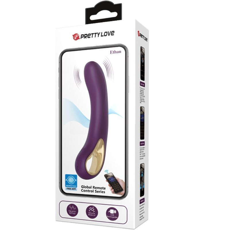 Vibrador recargable Pretty Love Ethan lila con appPunto G vibrante