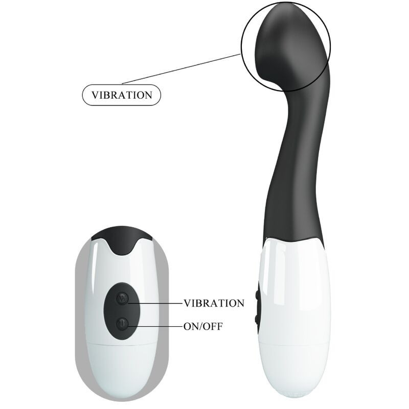 Vibrador punto G Pretty Love Charles 30 modos negro siliconaPunto G vibrante