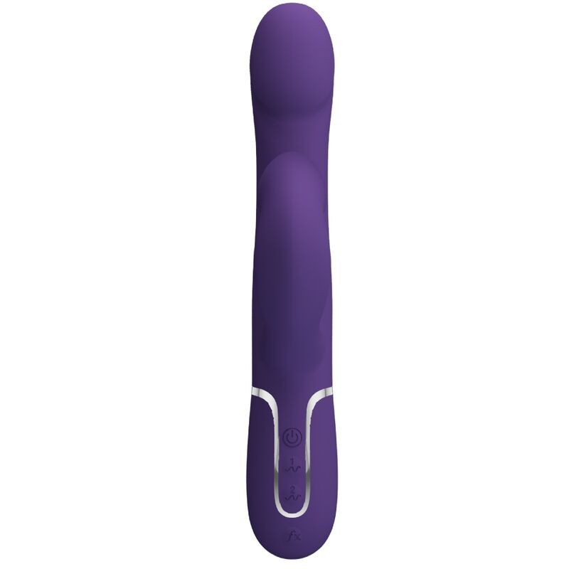 Vibrador rabbit Pretty Love Zalin 4 em 1 violeta com pérolasPonto G vibrante