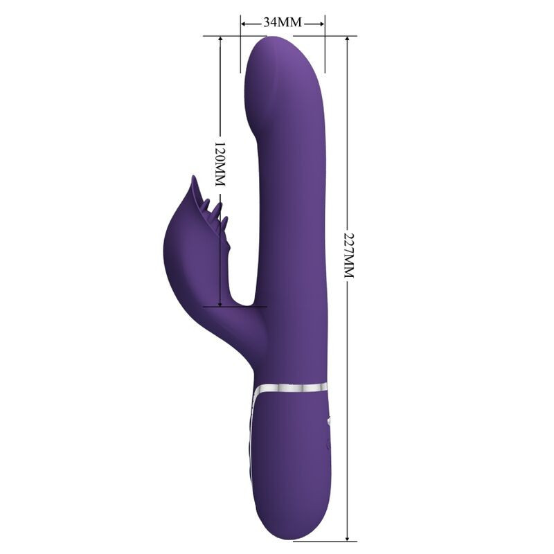 Vibratore rabbit Pretty Love Zalin 4 in 1 viola con perlePunto G vibrante