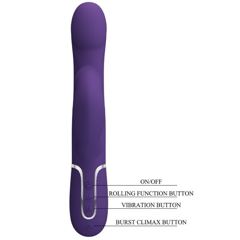 Pretty Love Zalin 4-in-1 Rabbit Vibrator Purple with BeadsG Spot vibrant