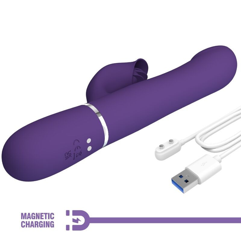 Pretty Love Zalin 4-in-1 Rabbit Vibrator Purple with BeadsG Spot vibrant