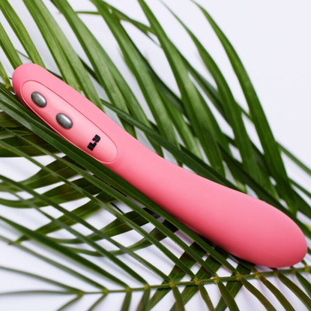 Vibromasseur point G chauffant Je Joue The Wand en silicone rosePoint G vibrant