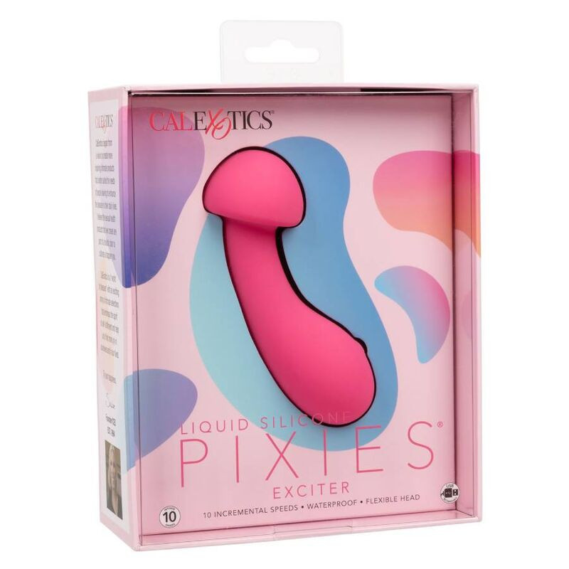 Estimulador recarregável Pixies Exciter rosa em silicone líquidoPonto G vibrante
