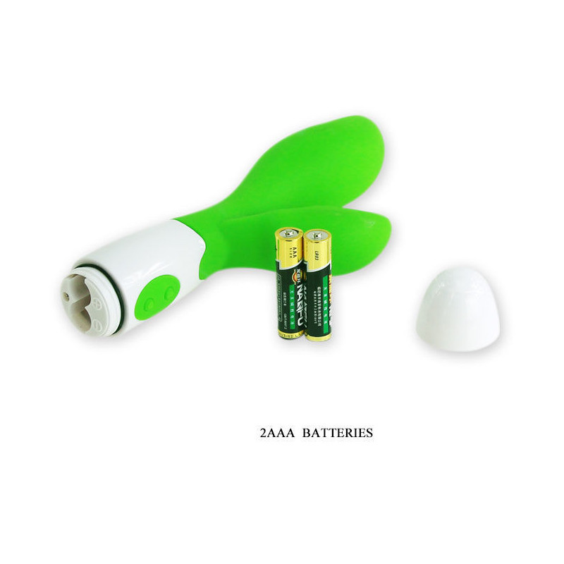 Vibromasseur rampant Pretty Love Owen vert et blanc silicone 20 cmPoint G vibrant