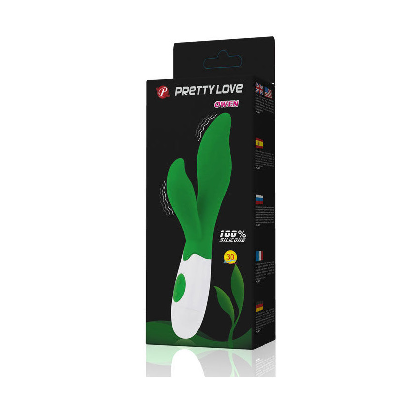 Pretty Love Owen Kriechvibrator grün-weiß aus Silikon 20 cmPunkt G lebendig