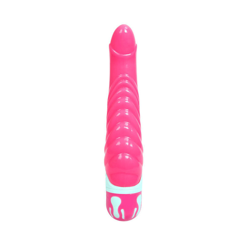 Vibrador ponto G rosa à prova de água 21,8 cm em TPR macioPonto G vibrante