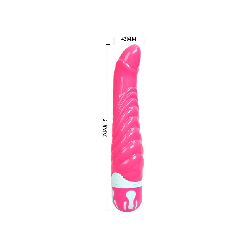 Waterproof pink G-spot vibrator 21.8 cm in soft TPRG Spot vibrant