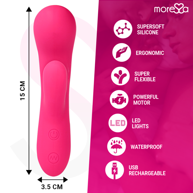 Vibratore ricaricabile doppio motore Moressa Jerry in siliconePunto G vibrante