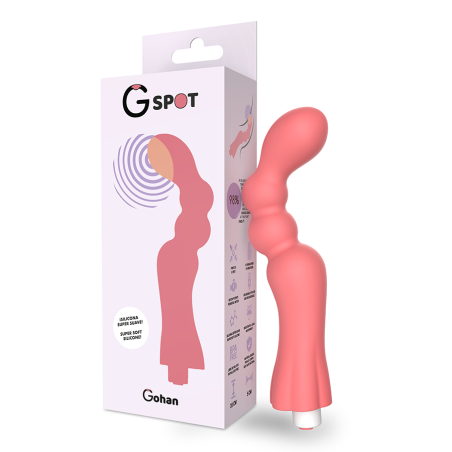 Vibromasseur point G rechargeable Gohan Light Red en siliconePoint G vibrant