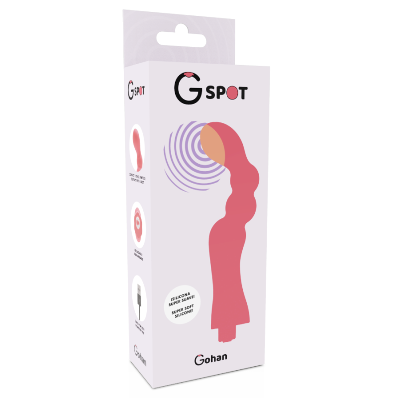 Vibrador ponto G recarregável Gohan Light Red em siliconePonto G vibrante