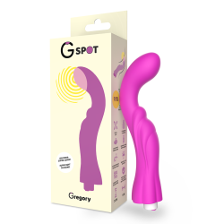 Vibratore punto G ricaricabile Gregory in silicone medicale violaPunto G vibrante