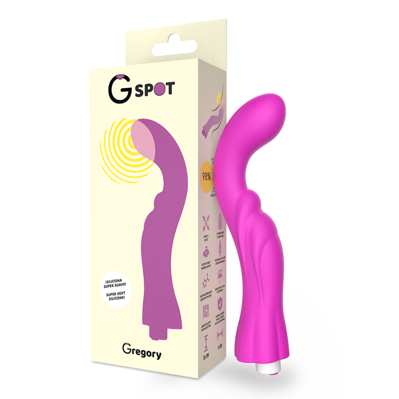 Vibromasseur point G rechargeable Gregory en silicone médical violetPoint G vibrant