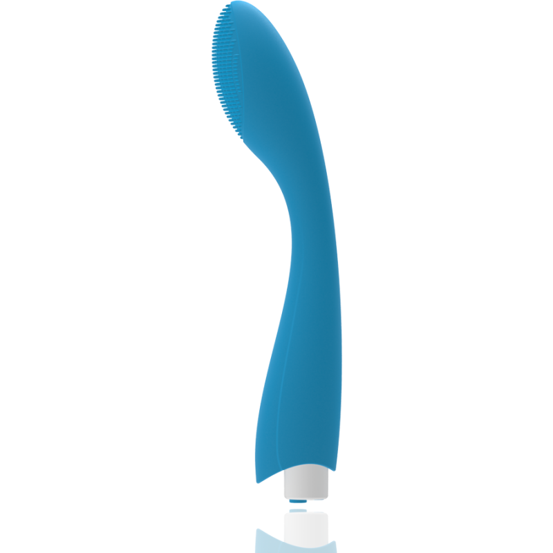 Vibromasseur point G rechargeable Gylbert turquoise en siliconePoint G vibrant