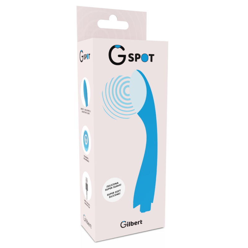 Vibrador punto G recargable Gylbert turquesa de siliconaPunto G vibrante