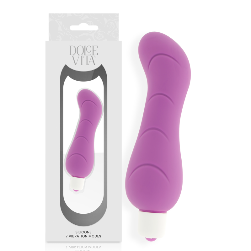 Vibromasseur point G en silicone violet Dolce Vita, 7 modes étanchePoint G vibrant