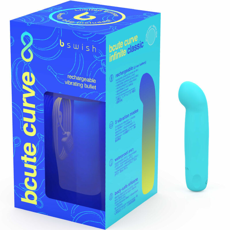 Vibromasseur point G Bcute Curve Infinity Blue rechargeable en siliconePoint G vibrant