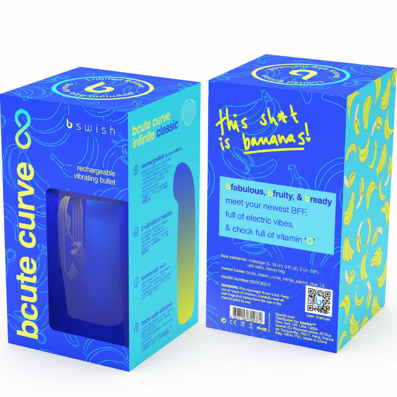Vibrador punto G Bcute Curve Infinity Blue recargable siliconaPunto G vibrante