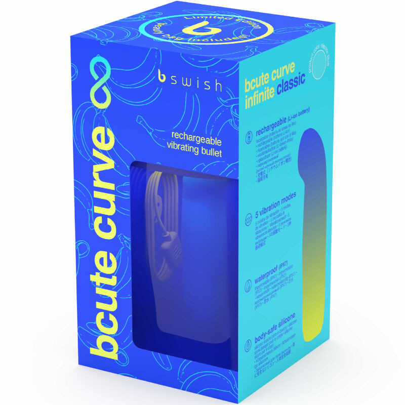 Vibromasseur point G Bcute Curve Infinity Blue rechargeable en siliconePoint G vibrant