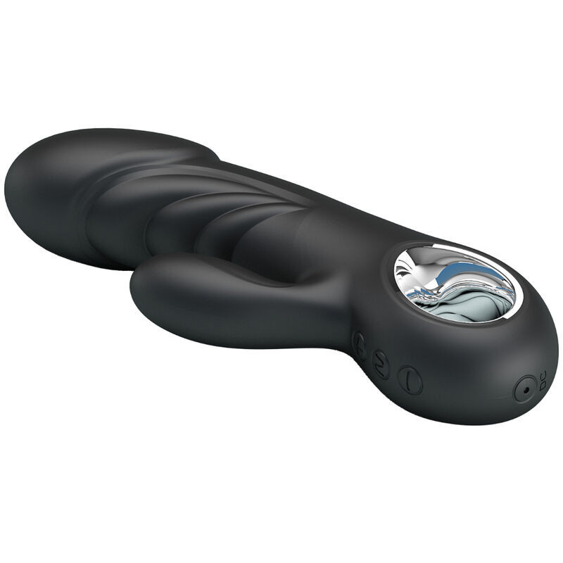 Vibromasseur point G et clitoris Pretty Love Ansel en silicone noirPoint G vibrant