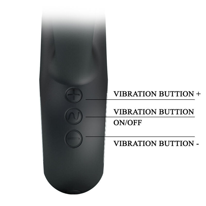 Vibrador ponto G e clitóris Pretty Love Ansel silicone pretoPonto G vibrante
