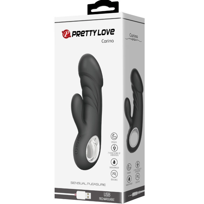 Vibromasseur point G et clitoris Pretty Love Ansel en silicone noirPoint G vibrant