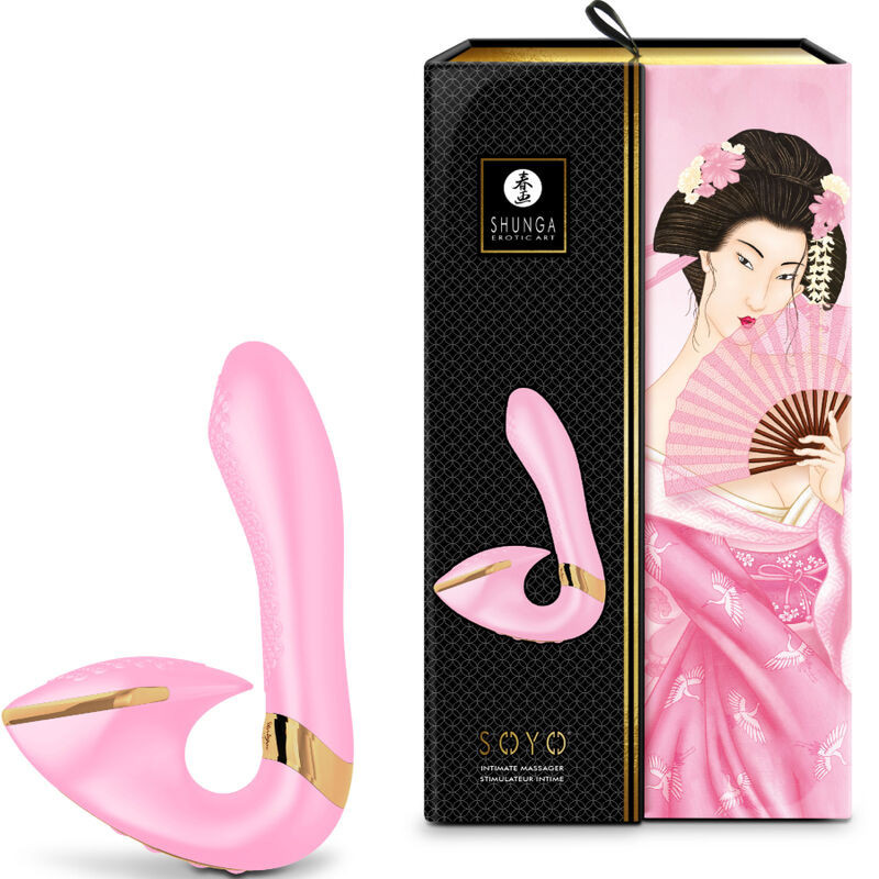 Estimulador íntimo recarregável SOYO Shunga rosa, 10 modos IPX7Ponto G vibrante