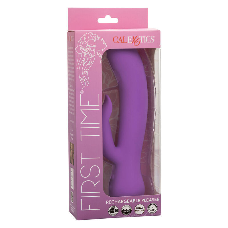 Vibromasseur rechargeable violet à double stimulation First Time PleaserPoint G vibrant