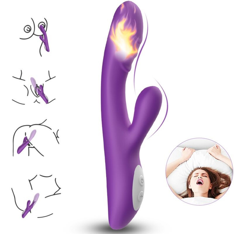 Vibromasseur point G rechargeable en silicone violet, 5 vitessesPoint G vibrant